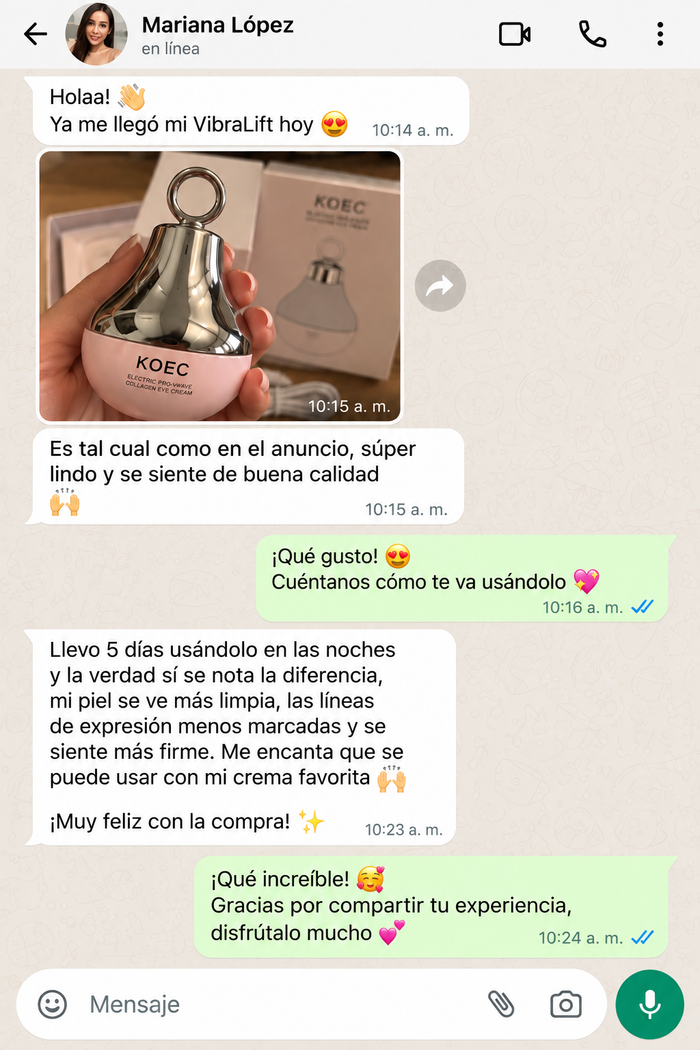 Mensaje de clienta